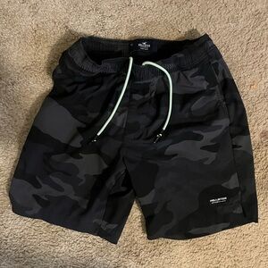Hollister Black Camo Swim Shorts
